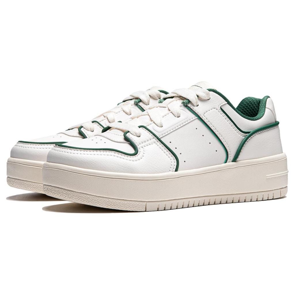 New LiNing Cheese Slip Resistant Low Top Skateboard Shoes Women's White Green AGCU104-3