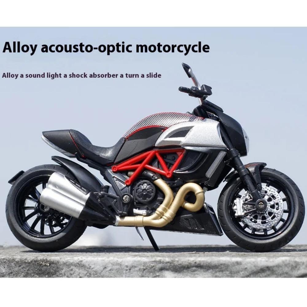 1/12 Scale Ducati Diavel Model Alloy Motorcycle Diecast Model Children's Toy Kids Gift Birthday Present for Boys Display Model
