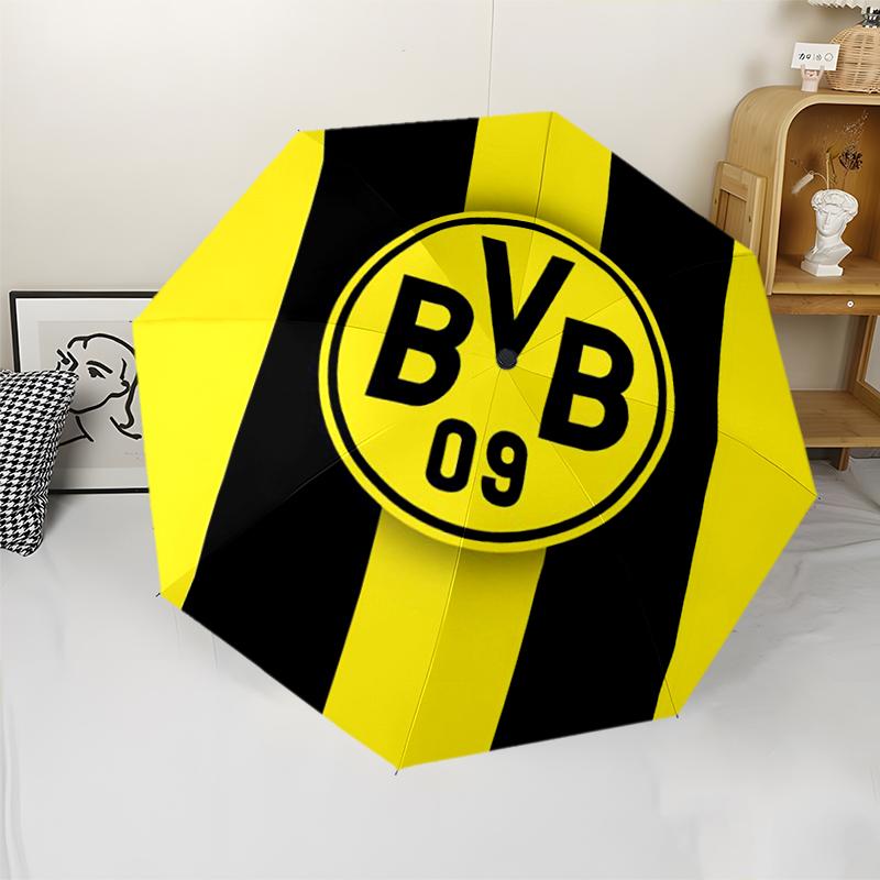Borussia Dortmund Theme Automatic Umbrella, Lightweight & Portable, 8 Rib, Perfect for Outdoor Travel, Birthdays, Christmas, Gifts.