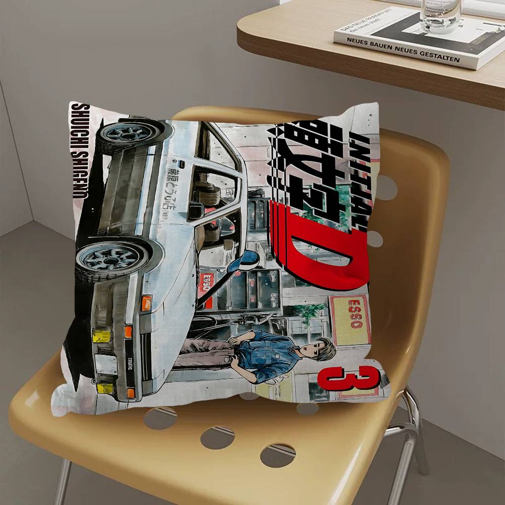 Anime Initial D Pillow Cushion Cover Pillowcase Living Room Sofa Home Decor Customized