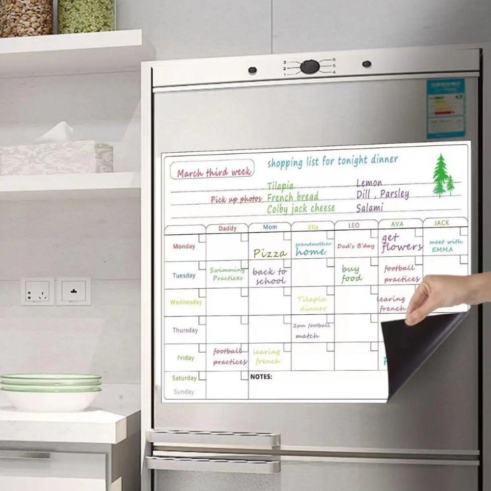 Erasable Whiteboard Calendar 12" X 16" Message Organizer Magnetic Monthly Planner  Refrigerator