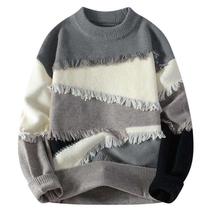 Hot sale, popular, new casual half-crew neck sweater in autumn and winter, men's bottomed knitted sweater