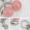 Elegant Crystal Cherrys Shaped Keychain Stylish Woven Charm Pendant Accessory for Fashionable Women Ladies Daily Use