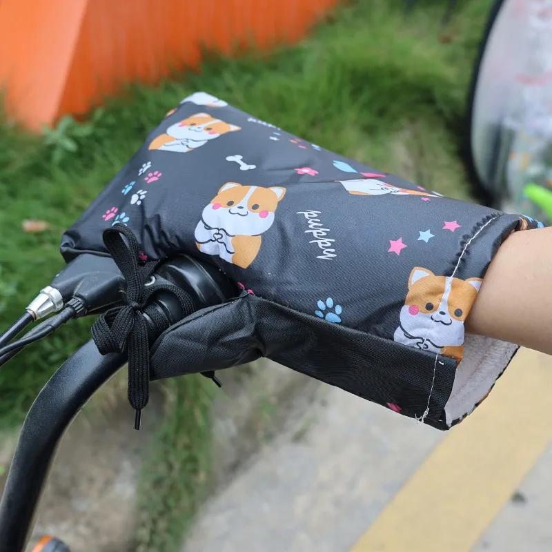 New Motorbike Winter Anti-Cold Keep Warm Gloves Electric Bike Thickened Padded Cotton Handlebar Sleeves Motorcycle Accessories