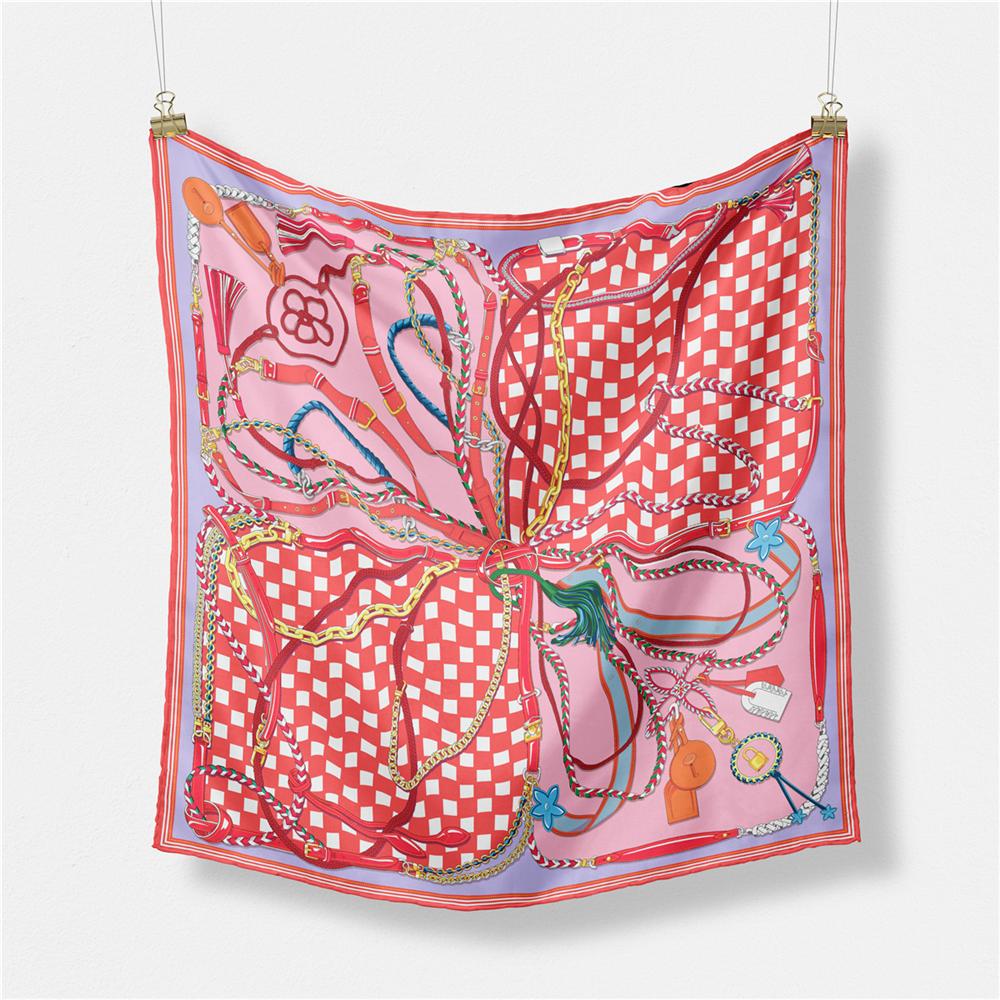 

Twill Silk Scarf Woman Digital Printing Square Scarves Wraps Bandana Small Hijab Silk Foulards Tie Headband Neckerchief 53CM 53CM x 53CM