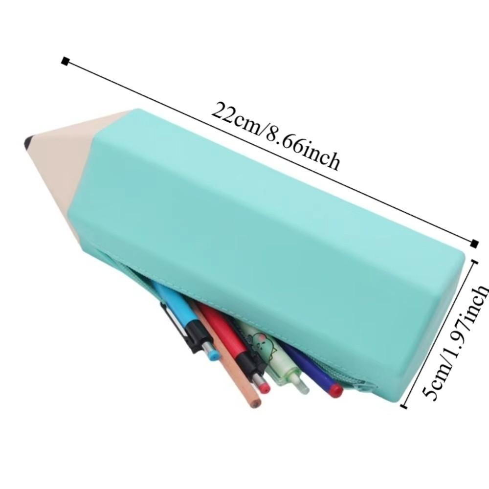 Convenient Carry Pencil Shape Bag Easy To Clean Soft Pencil Case Silicone Pencil Case  School Use