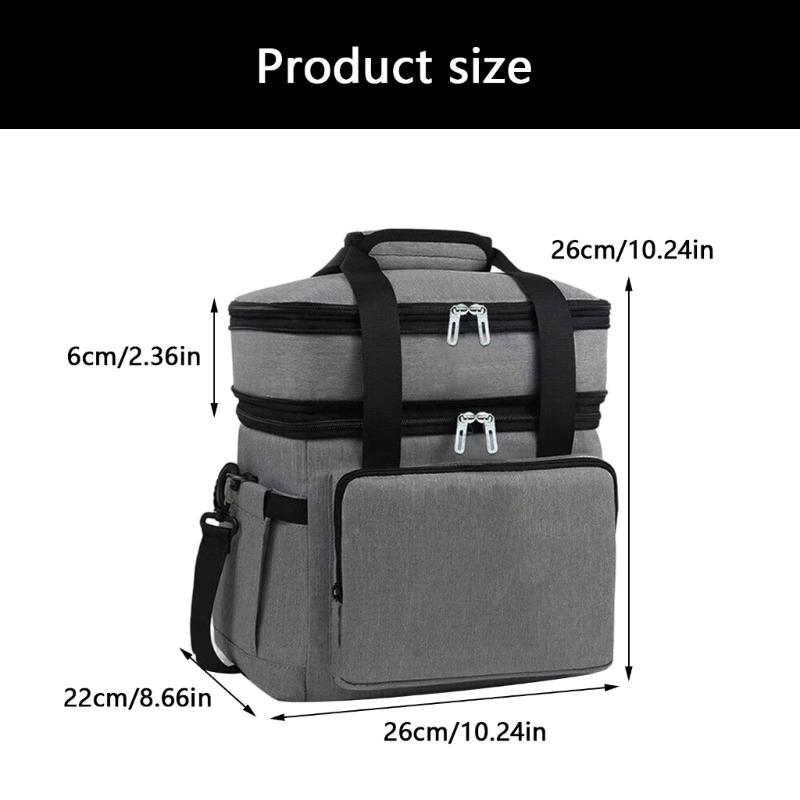 Strong Thermal Hand Bag with Multiple Pockets Leakproof Design Food Carriers for Office Meals Beach Trip & Daily Commute