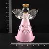 Fourcart Cute Handmade Glass Little Prima Angel Bells (Set of 6), Pink