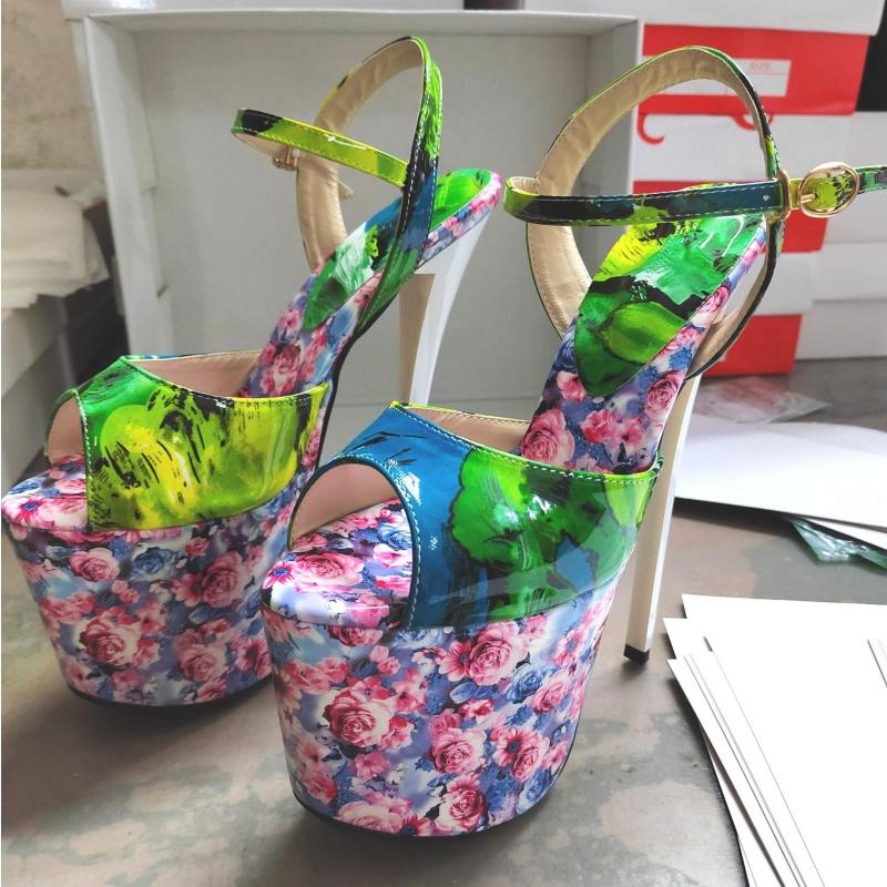 Luxury Women's Sandals 19cm Super High Heels Summer Shoes Platform New Sexy Heeled Flip Flops Dance Stripper Fetish Shoes Female