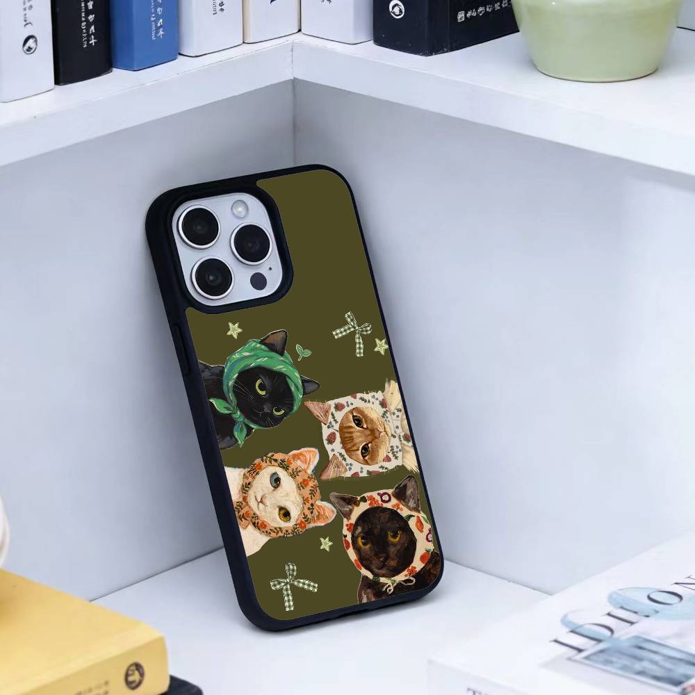 Ölgemälde Süße Katze Handyhülle Für iPhone17,16,15,14,13 Plus,Pro Max Magnetisch Für Magsafe Kabelloses Laden
