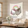 Sanrio Hello Kitty and Cat Cartoon Print Tapestry Bedroom Decoration Celebration Background Design Kawaii Anime Home Decoration