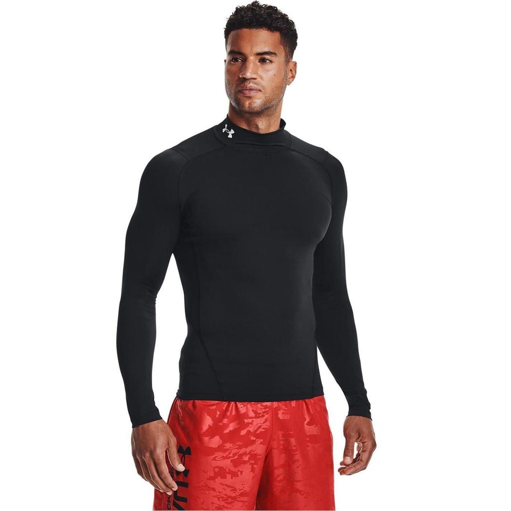 Under Armour Mens HeatGear Mock Neck Raglan Long-Sleeved Base Layer Top