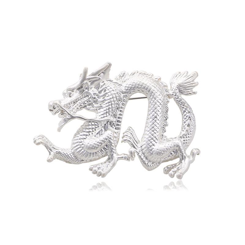 Retro Oil Drip Cartoon Dragon Shape Brooch Zodiac Personality Suit Coat Accessories Pin Jewelry
