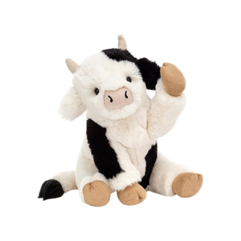 JELLYCAT Farm Animal Series Carey Calf Cute Black & White Doll Plush Doll 20cm Height