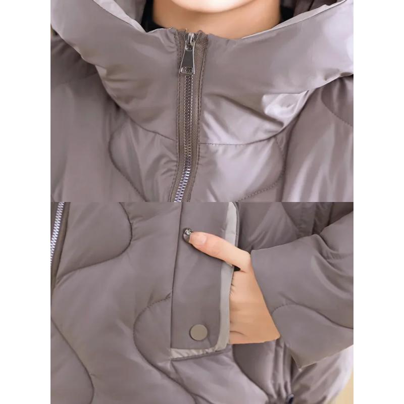 Chaqueta de Invierno Mujer Ropa de Abrigo Ropa Coreana Mujer Abrigo con Capucha Parkas de Algodón Harajuku Señora Abrigo Acolchado Streetwear