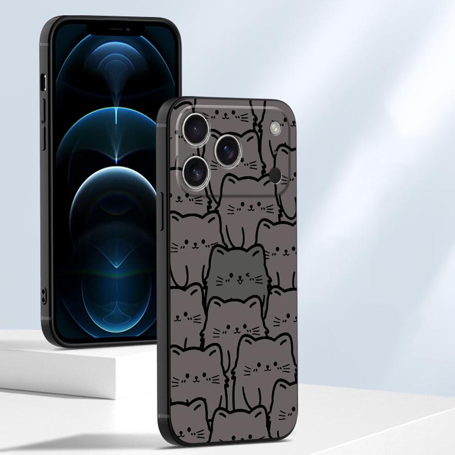 Cartoon Cute Cat Funda Phone Cover Case for Apple iPhone 17 Pro Max 16 11 15 Pro 7 8 Air 12 XR XS MAX 13 14