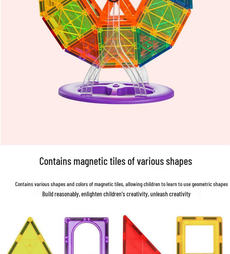 Large Nature Colors Stained Glass Magnetic Building Blocks for Castle Track Assembly