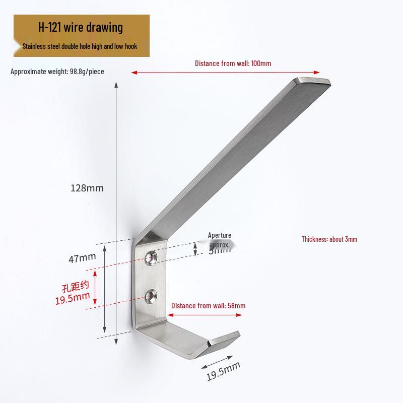 Jinrui Stainless Steel Black Bathroom Hook for Coats and Hats