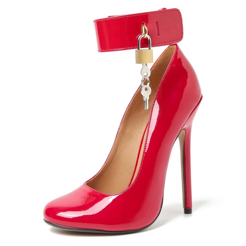 

Сексуальные женские туфли на высоком каблуке, туфли-лодочки, большой размер, черные, красные, на шпильках, туфли для стриптиза, танцевальные туфли с пряжками, ремешками, свадебные туфли для мужчин 44 красный