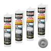 IsolBau Sanitary Silicone Gray Sanitär Silikon 4 x 300ml