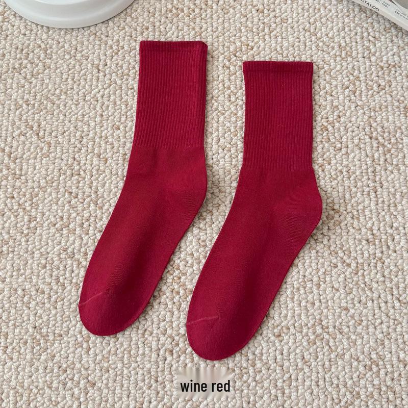 Bunte Damen Kniehohe Candy Color Scrunch Socken - Trendy, Ganzjährig, Mittelhoher Schaft, Einfache Tanz Baumwollsocken