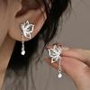 Pair of Elegant Hollow Butterfly Tassel Earrings – Hypoallergenic Silver Plated, Romantic Choice for Special Occasion & Meetings