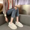 White Xiaoxiangfeng Warm and Plush Thick-soled Fluffy Shoes for Women's Outer Wear 2025 New Winter Soft-soled Mary Jane Single Shoes
