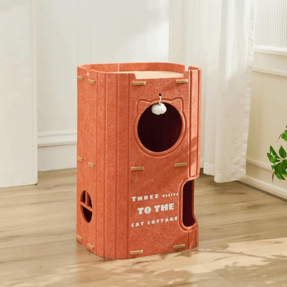 2 Floors/3 Floors Cat House All-in-one Cat Bed Creative Cat Castle House  Cat Sleeping/scratching