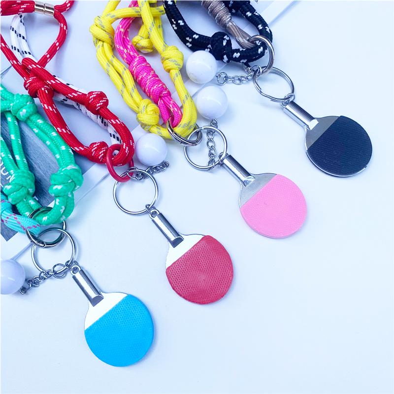 Pendentif Sac Style Sportif Mignon Balle de Tennis de Table Cords Convient Pour Sac de Téléphone Accessoire Pendentif Porte-clés Pendentif Couple