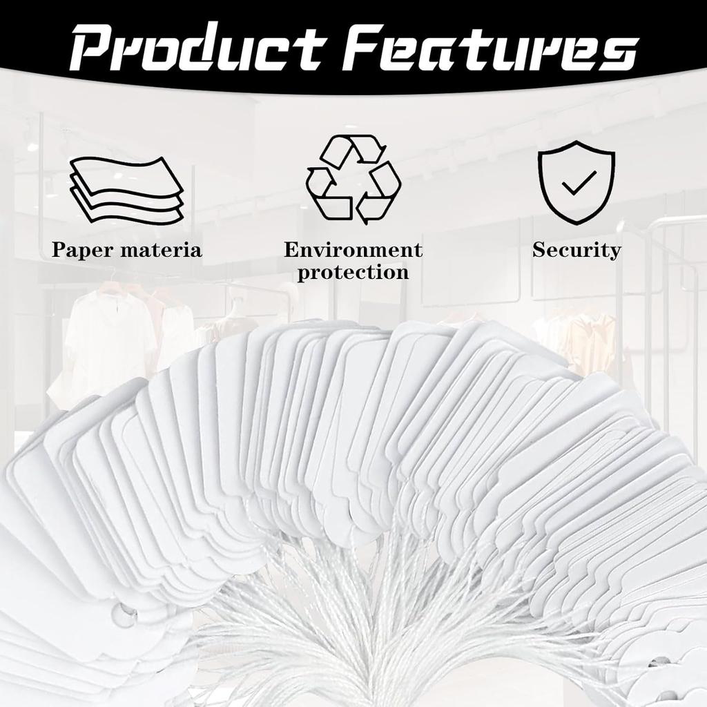 Versatile Price Tags Key Tags Present Tags Clothing Labels Set of 500 Blank Tags with String Ideal for Sales Tokens Clothing and More