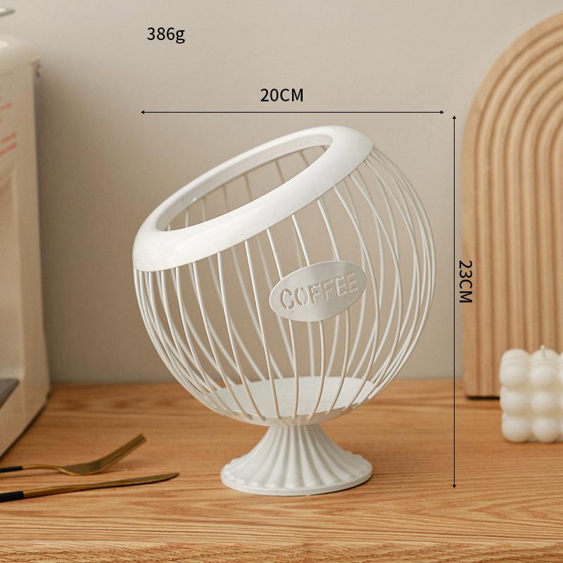 Kreativer Obstkorb Eisen Kaffeekapsel-Organizer Blau Snack Trockenfrüchte Aufbewahrung Diagonalkorb Haushaltswaren