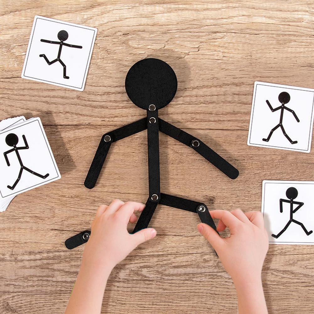 Jucării Montessori pentru Copii din Lemn Învățare Timpurie Puzzle-uri Educaționale Poziție Sportivă Puzzle Îmbunătățiți Abilitățile Practice Tablă Activități Cadouri