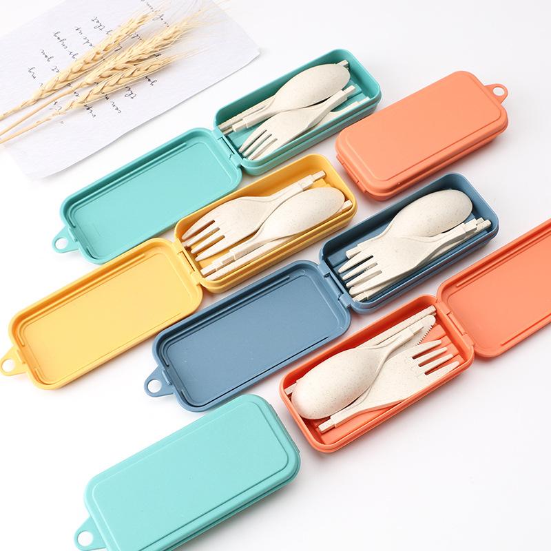 Portable Detachable Knife, Fork, Spoon and Chopsticks Set 4 Pieces Travel Folding Cutlery Picnic Cutlery Set Camping Cutlery Set