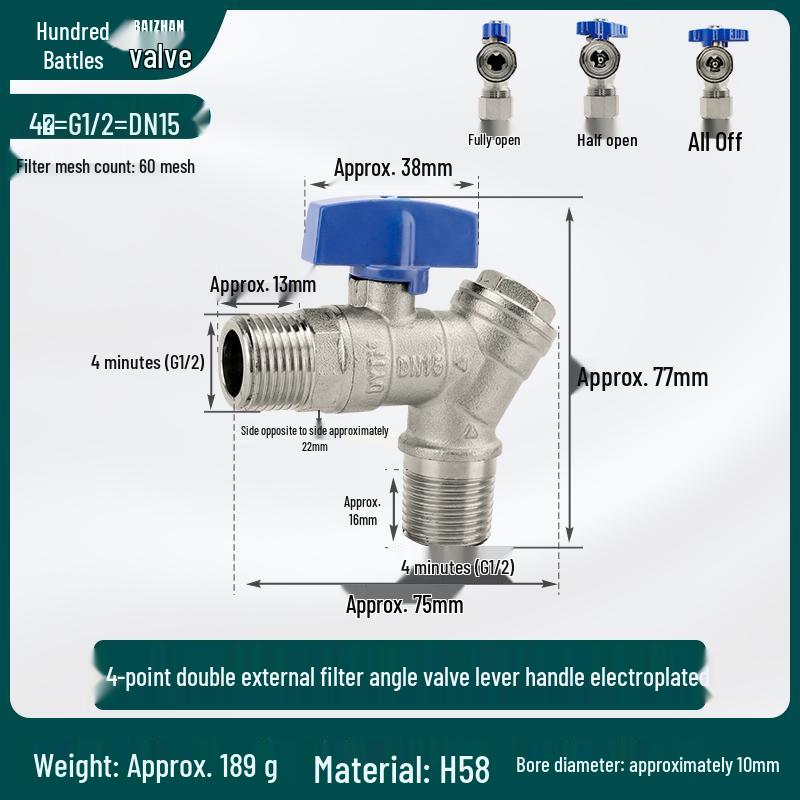 All-Copper Valve Manifold: Three-Way Union, Male/Female Thread Ball Valve for Underfloor Heating and Wall-Hung Boilers