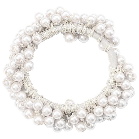 Fashion Women Girls Faux Pearl Ponytail Holder Hair Tie Ring Rope Accessory