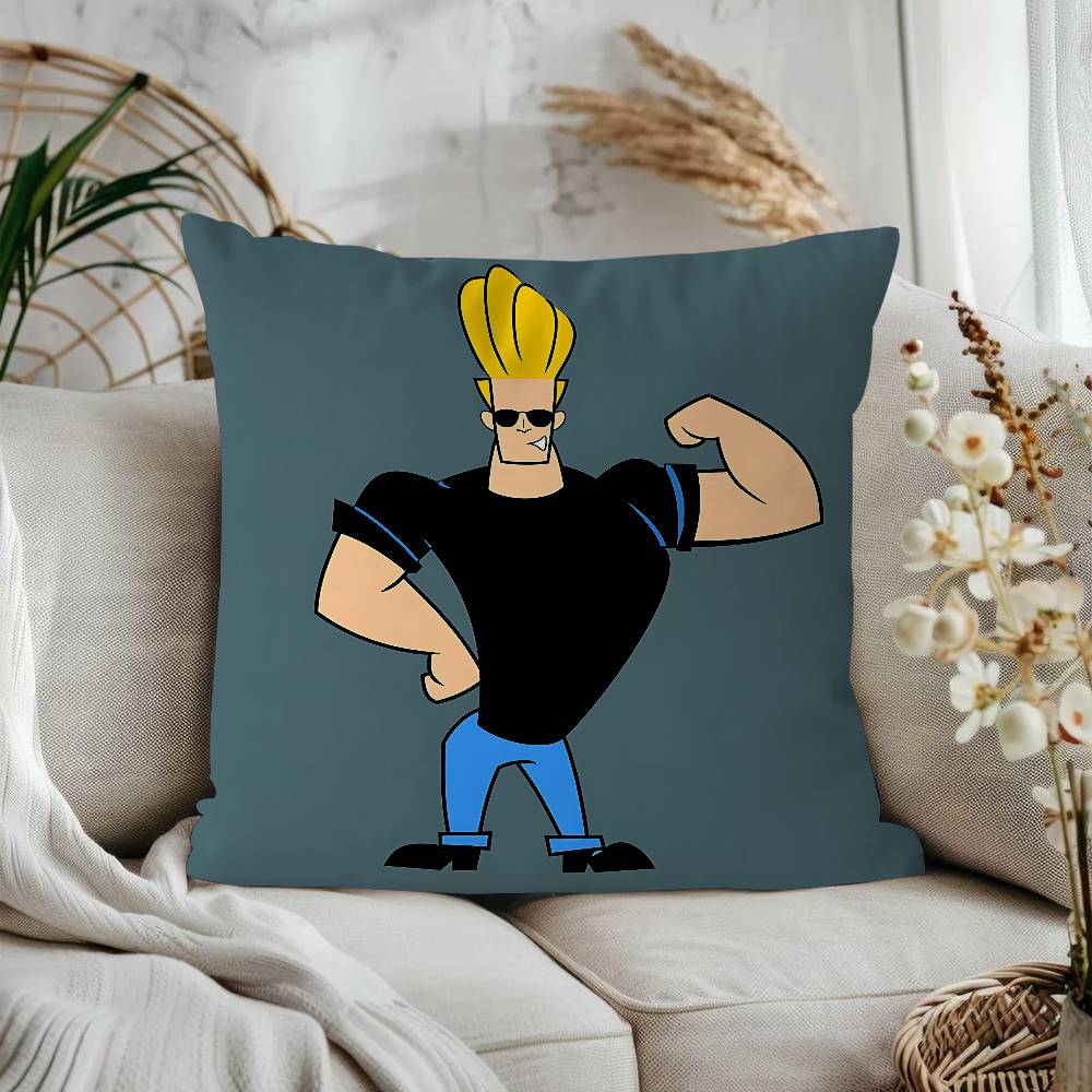 Tecknad J-Johnny Bravo Kuddfodral Örngott Möbelklädsel Soffa Prydnadskudde Heminredning Örngott