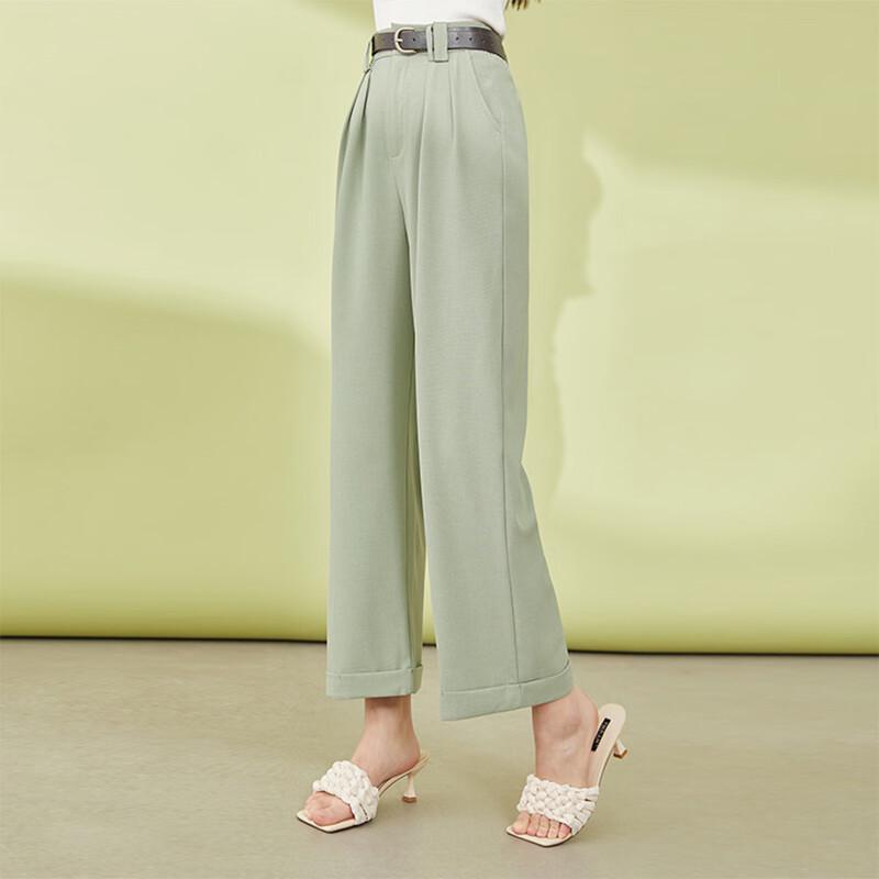 Women's High-Waist Straight-Leg Cropped Casual Trousers