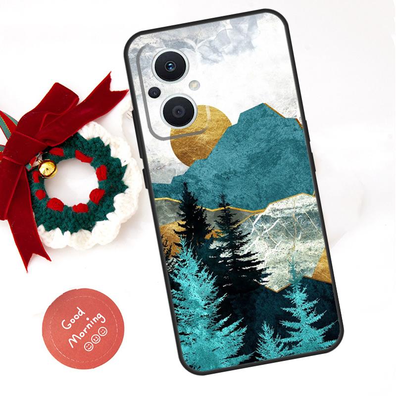 Gold Landscape Painting Funda For OPPO Reno 14F 14 13 12 11 10 Pro 11F 12F 13F 7 8 Lite OPPO Find X8 X5 X9 Pro Case