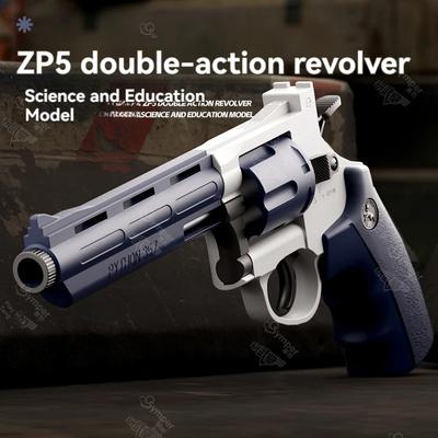 ZP5 Double Action Weapons Toy Revolver Gun Toy Shell Throwing Pistol Manual Arms Fidget Gun Airsoft for Boys Adult Shooting Game