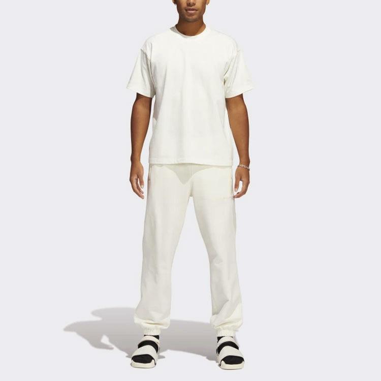 Adidas Originals X Pharrell Williams Collaboration Solid Color Loose Cuff Joggers Men Bottoms White HF9919