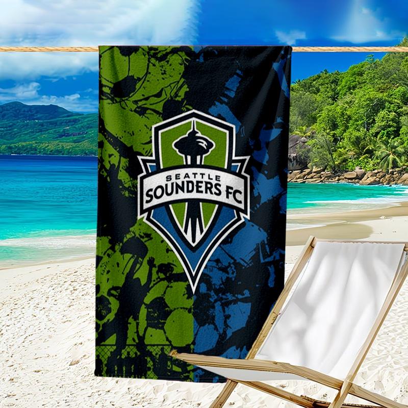 Strandtuch mit aufgedrucktem FC-Wappen, superweiche Mikrofaser, perfektes Geschenk zum Geburtstag, für Pool, Strand, Reisen, für Familie und Freunde