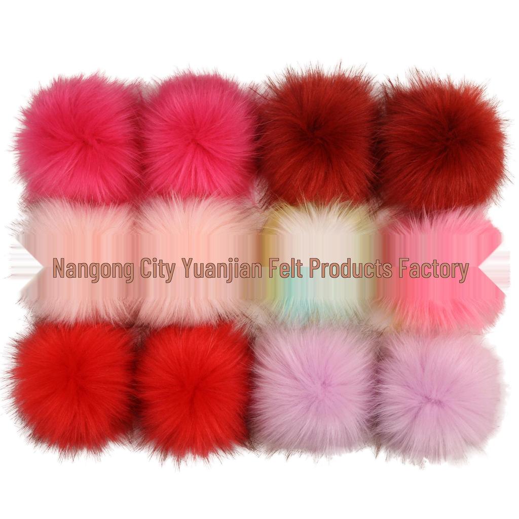 10CM Faux Fox Fur Ball Set - Plush Artificial Fur Balls for DIY Mobile Phone Pendants