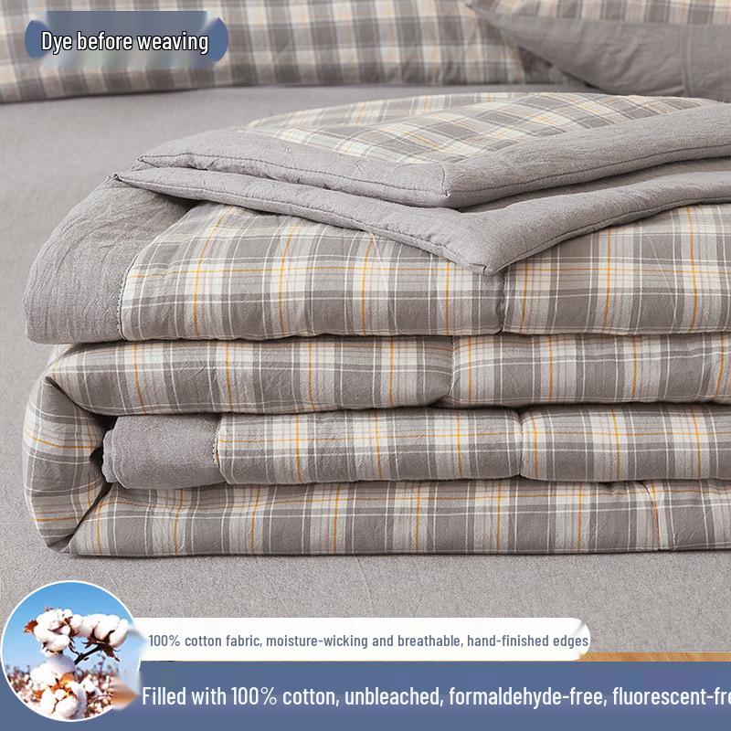 Inside and Out All-Cotton Quilt - 100% Pure Xinjiang Cotton Summer Air Conditioner Quilt for Single or Double Person