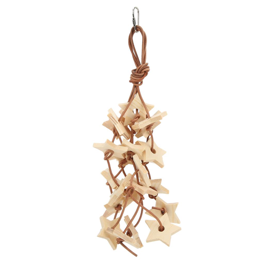 Bird Wood Star Toy Bite Resistant Parrot Wood Star Chewing Toy for Budgies Parakeet Cockatiel