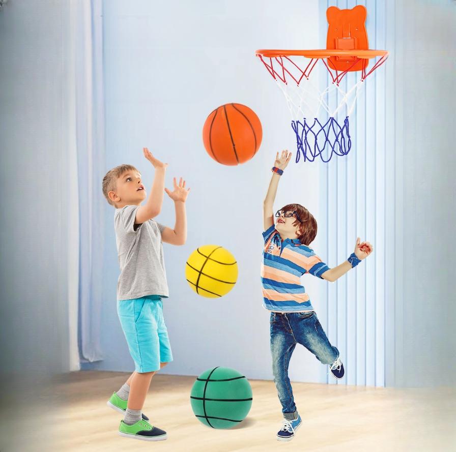 Piłka do odbijania 24cm Cicha Piłka do Koszykówki Halowa Piankowa Piłka do Koszykówki Cicha Miękka Piłka Rozmiar 7 Odbijająca Powietrze Piłka do Koszykówki 3/5/7 Zabawka Sportowa