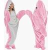 Shark Blanket for Adult Wearable Winter Warm Blanket Hooded Playsuit Onesie Funny Sleeping Bag for Slumber Party