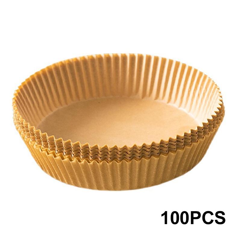 50/100Pcs Air Fryer Disposable Paper Liner Non-Stick Barbecue Plate Round Oven Pan Pad  for Air Fryer Micro-Wave