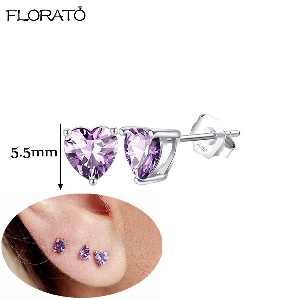 925 Silver Needle Elegant Purple Earrings Exquisite Small Hoop Earrings for Women Fashion Puncture Jewelry Accessories