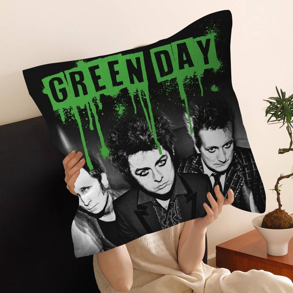 

GGreen DDay Band Pillow Cover Sofa Cushion Cover Home Room Decoration Children Gift 30x30 cm