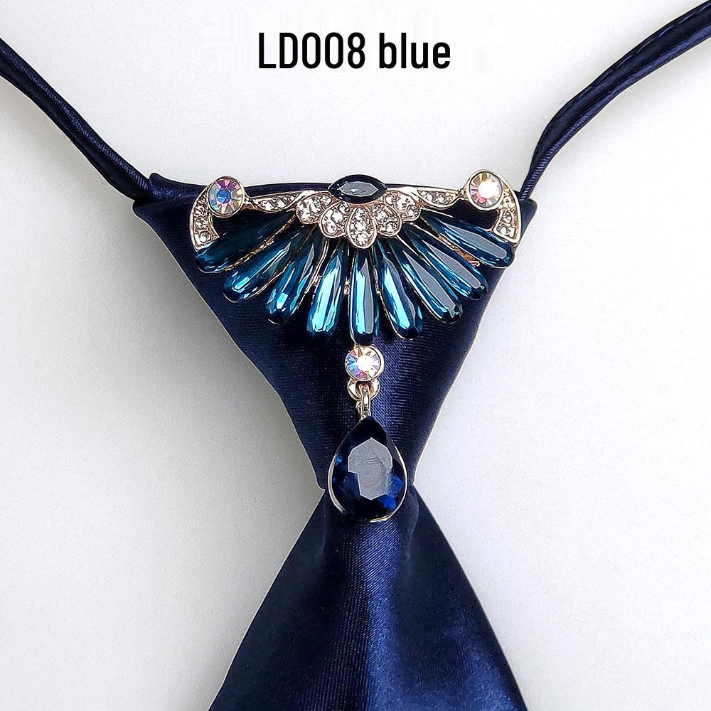 Broche en Cristal Élégante Européenne et Américaine Cravate Nœud Style Preppy pour Femmes